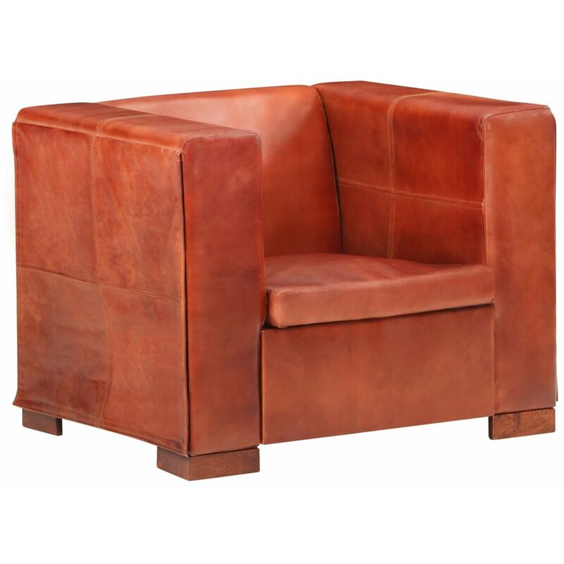 

Sillon de cuero autentico marron oscuro