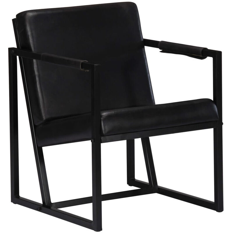 

Sillon de cuero autentico negro