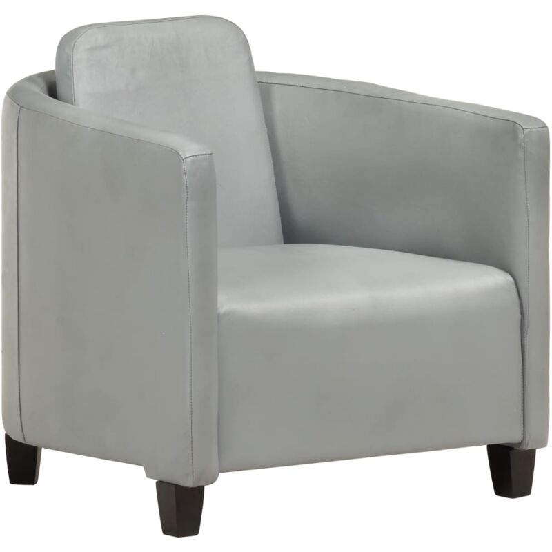 

vidaXL Sillón de Cuero Auténtico Gris - Gris