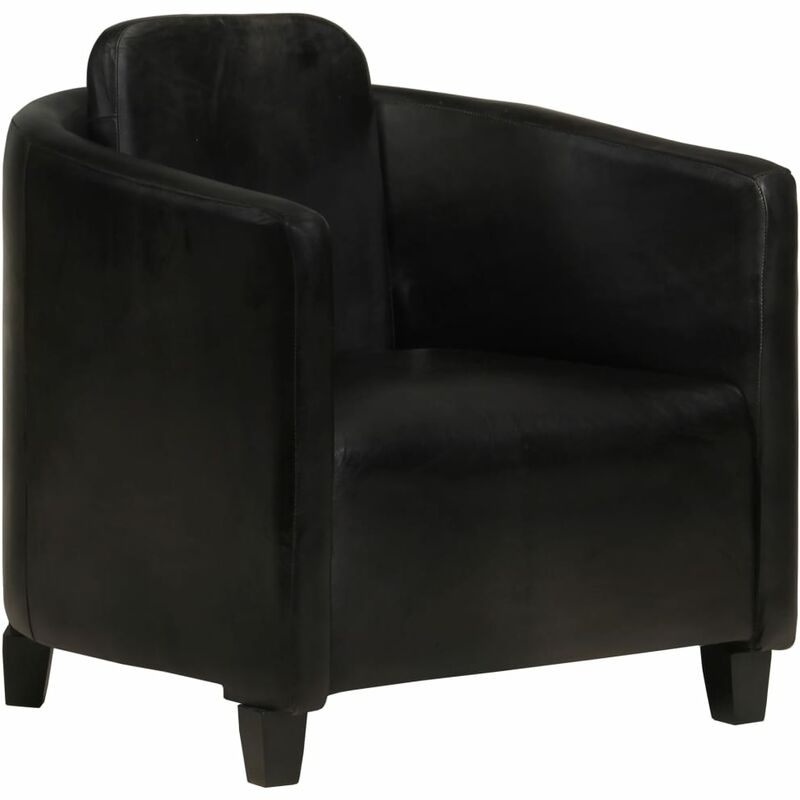 

Sillón de Cuero Auténtico Negro - Negro - Vidaxl