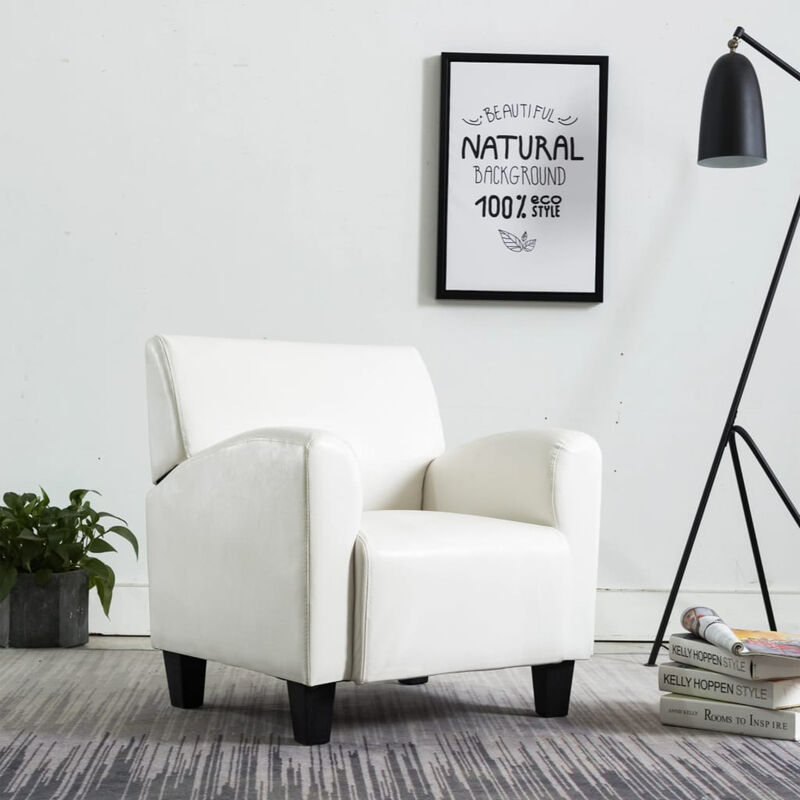 

Happyshopping - Sillon de cuero sintetico blanco