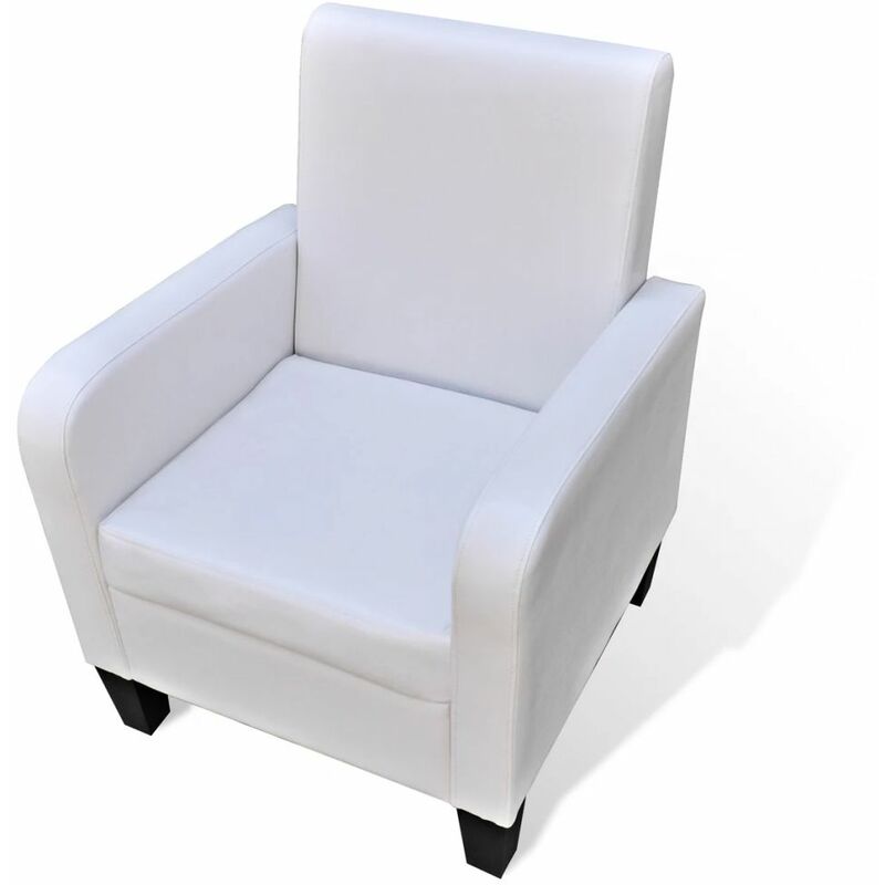 

Sillón de cuero sintético blanco
