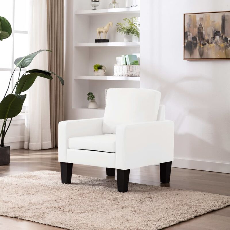 

Sillón de cuero sintético blanco