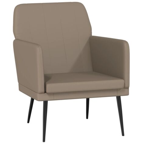 Sillón de cuero sintético color capuchino 61x78x80 cm vidaXL