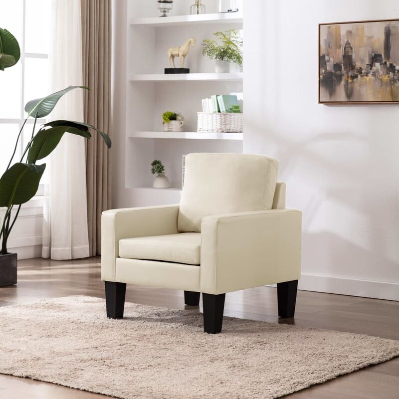 

Sillón de cuero sintético color crema