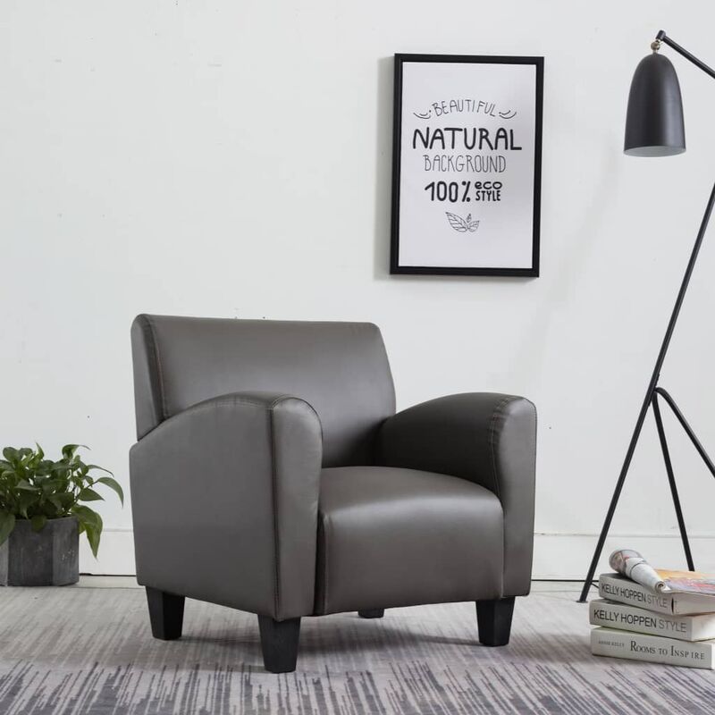 

Sillón de cuero sintético gris