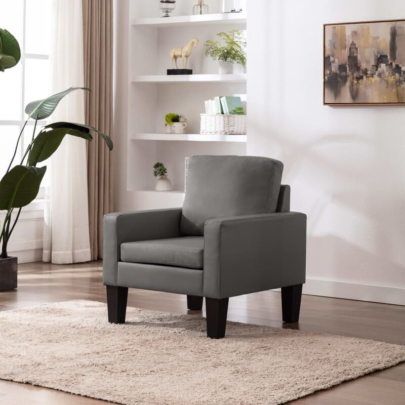 

Sillón de cuero sintético gris