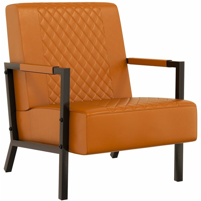 

Sillón de cuero sintético marrón