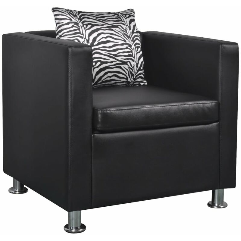 

BHD - Sillón de cuero sintético negro