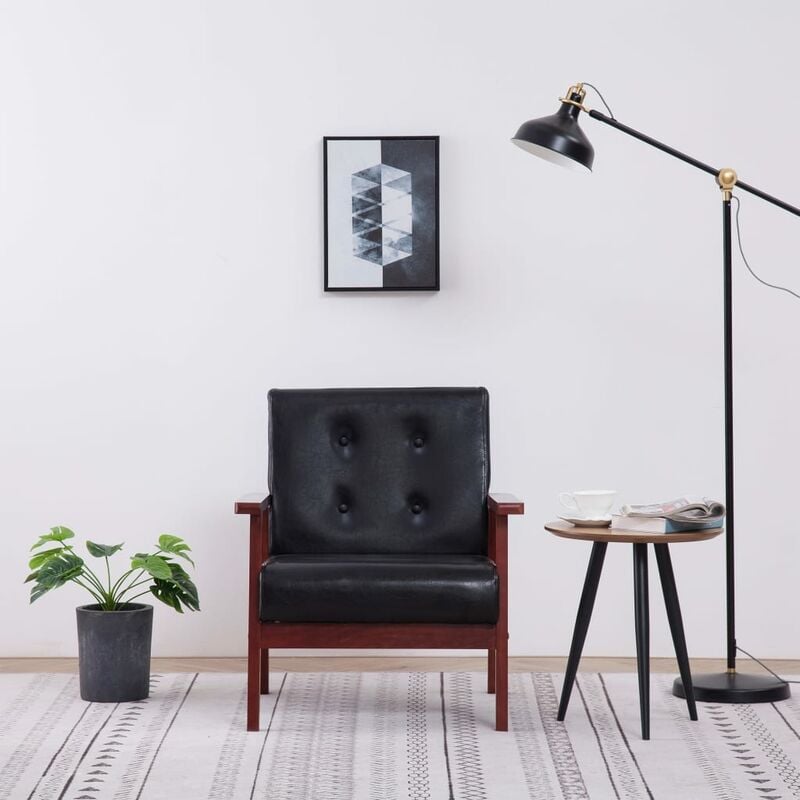 

Sillón de cuero sintético negro