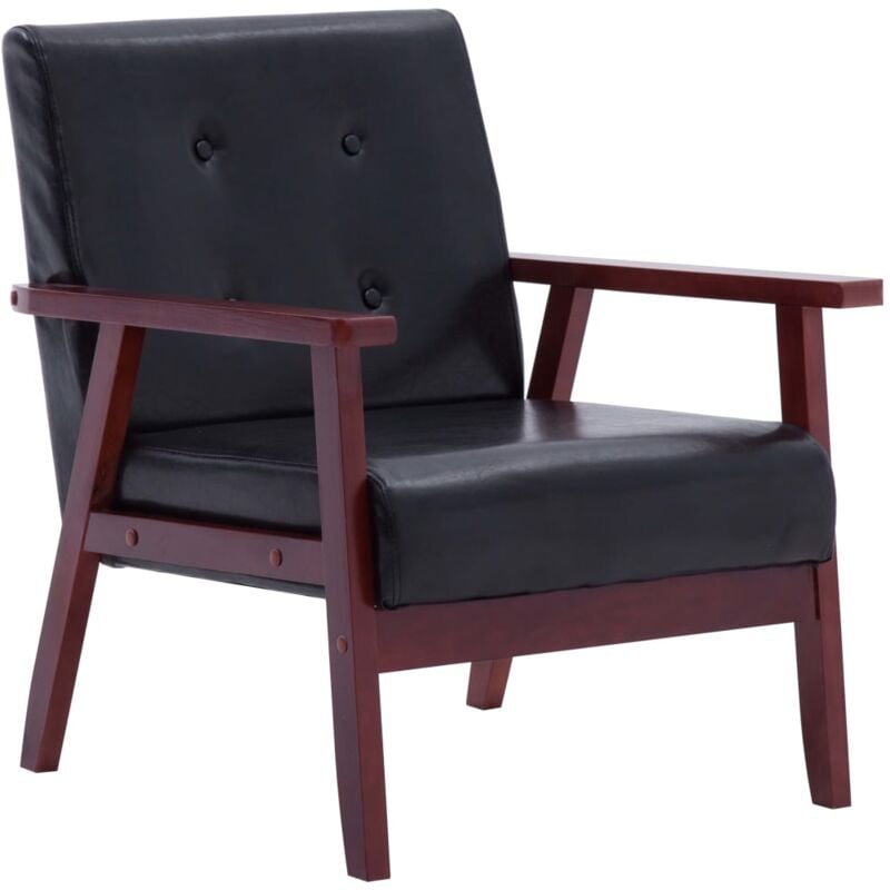 

Sillón de cuero sintético negro - Negro - Vidaxl