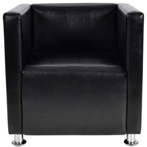 Sillón de cuero sintético negro vidaXL