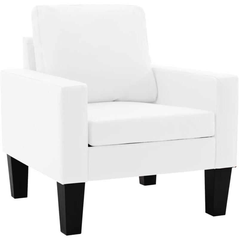 

Sillón de Cuero Sintético Blanco - Blanco - Vidaxl