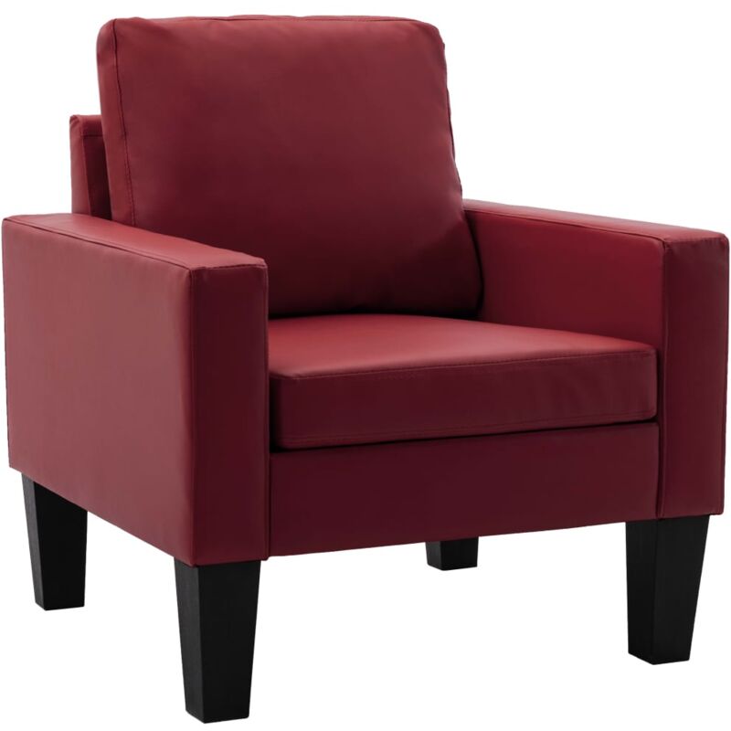 

Sillón de Cuero Sintético Rojo Vino Tinto - Rojo - Vidaxl