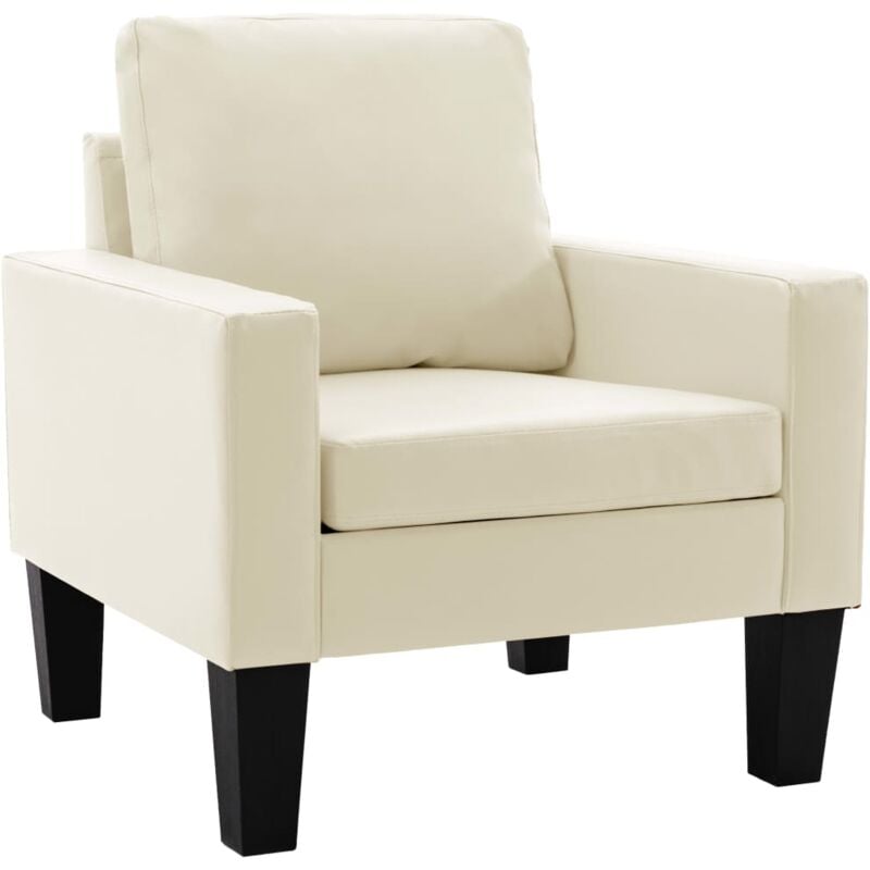 

Sillón de Cuero Sintético Crema - Crema - Vidaxl