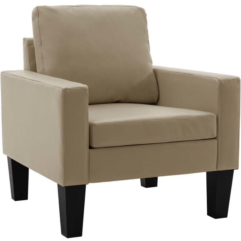 

vidaXL Sillón de Cuero Sintético Capuchino - Marrón