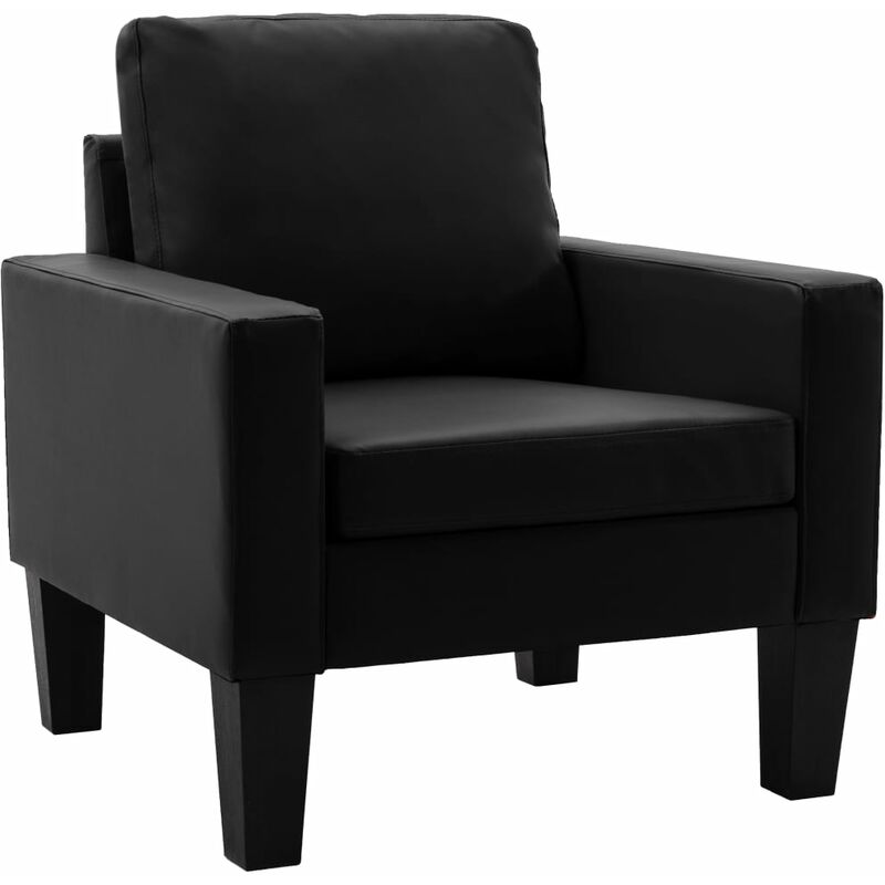 

Sillón de Cuero Sintético Negro - Negro - Vidaxl