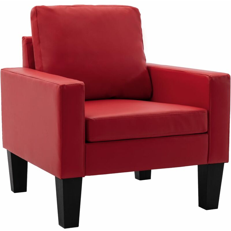 

Sillón de Cuero Sintético Rojo - Rojo - Vidaxl
