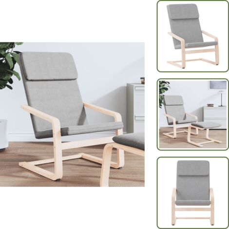 Sillón de descanso - vidaXL Sillón de relax de tela gris claro - Sillón para sala