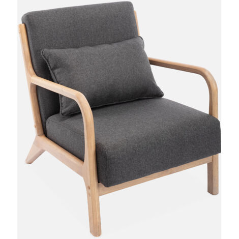 Sillón de diseño de madera y tela