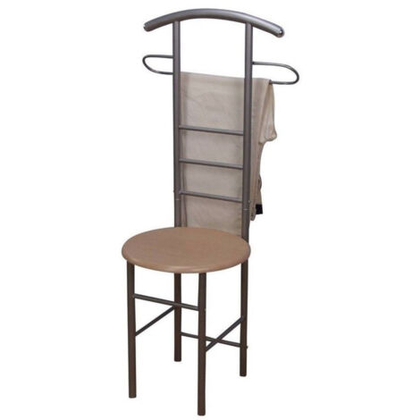 Sillón de dormitorio/galán de noche en acero y MDF color haya MED05100