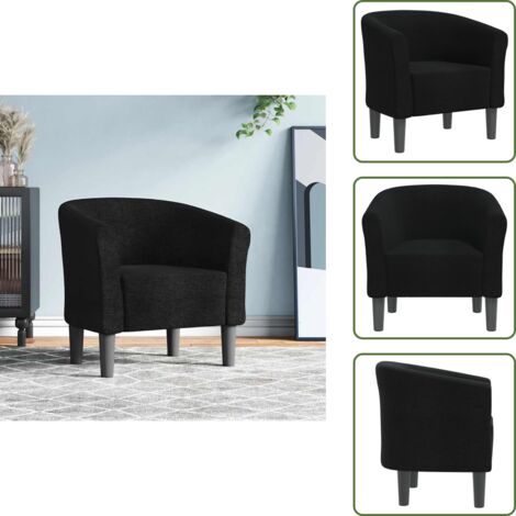 Sillón de dormitorio - vidaXL Sillón de tela negra - Sillón de salón
