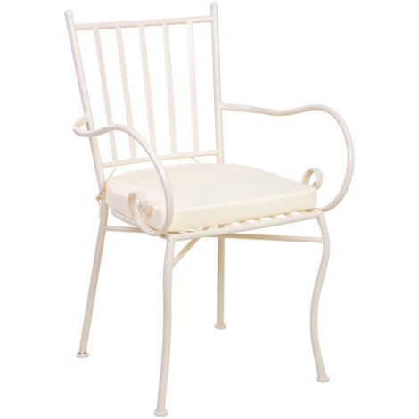 Sillón de forja con cojín 58x54x88h cm