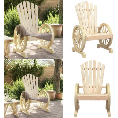 Sillón de jardín Adirondack madera maciza de abeto - Silla de exterior - Silla de jardín Adirondack