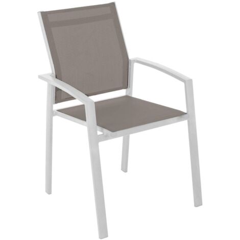 Sillón de jardín apilable Axiome Avellana & Blanco - Hespéride