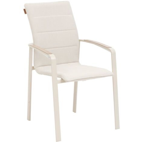 Sillón de jardín apilable Diese arcilla y marfil aluminio y texaline - Hespéride