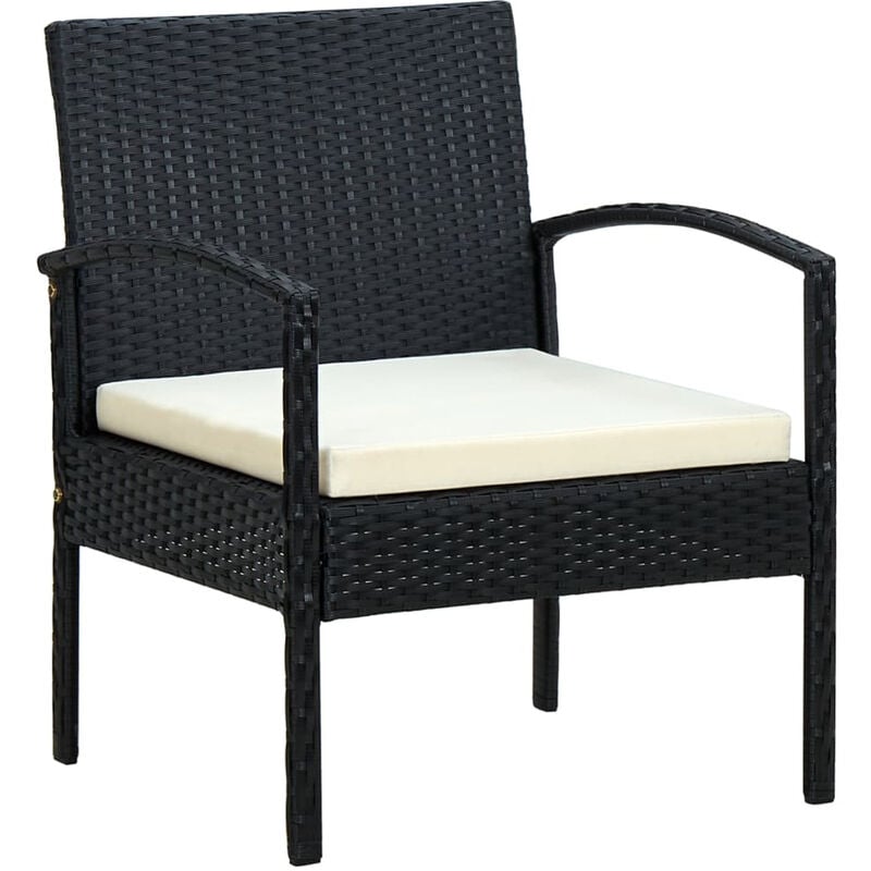 

Sillon de jardin con cojin ratan sintetico negro