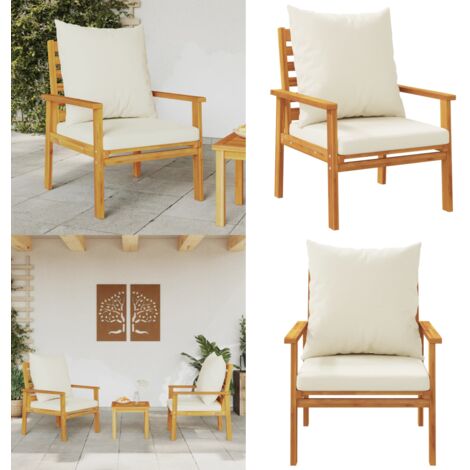Sillón de jardín con cojines 2 uds madera maciza acacia - Sillas de exterior - Sillas de jardín con cojines