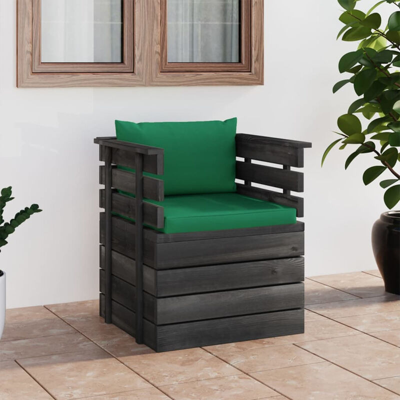 

Sillon de jardin con cojines madera de pino