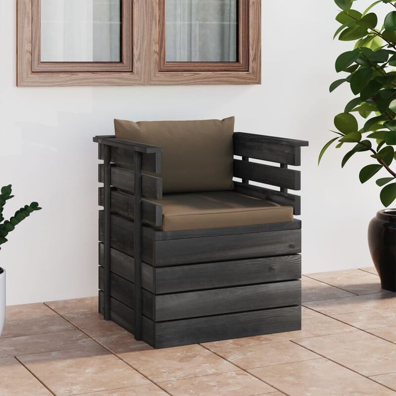 

Sillón de jardín con cojines madera de pino