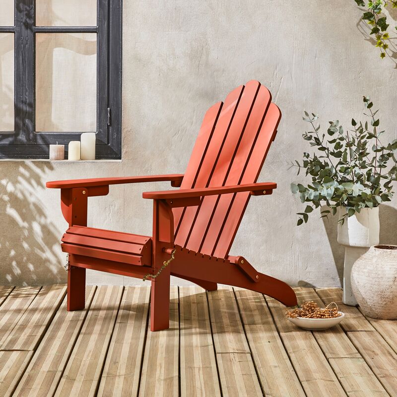 

Alice's Garden - Sillón de jardín en madera de Eucalipto Terracota, modelo Retro Plegable - SALAMANCA - Terra Cotta