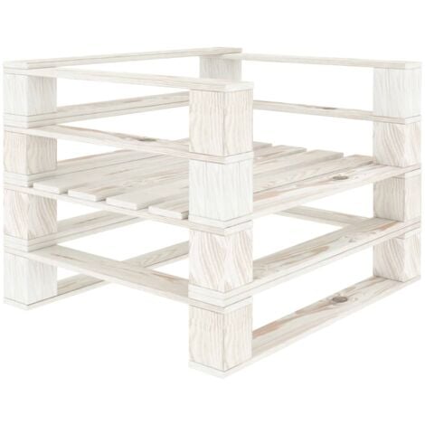 Sillón de jardín de palets de madera blanco vidaXL