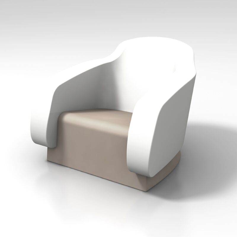 

Sillón de jardín de resina silla sillón para exterior blanco gris ceniciento mod. Klimt