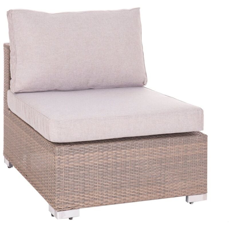 

Sillón modular de jardín Marlene de rattán sintético topo de 68x75x86 cm