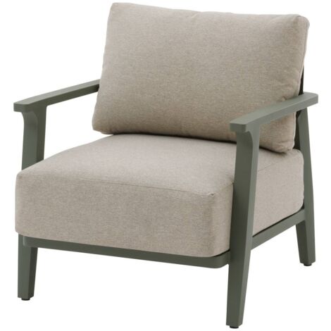 Sillón de jardín Pulpy verde laurel de aluminio y poliéster - Hespéride