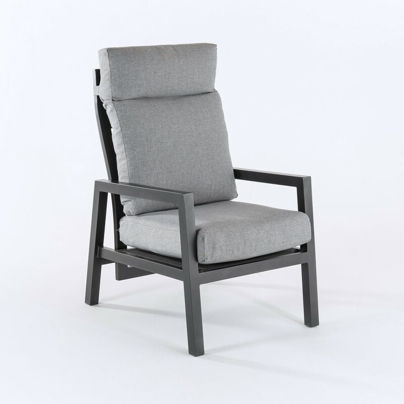

SillÃƒÂ³n de jardÃƒÂ­n reclinable con sistema hidrÃƒÂ¡ulico | Aluminio reforzado color antracita | Altura sillÃƒÂ³n 104 cm | Coj