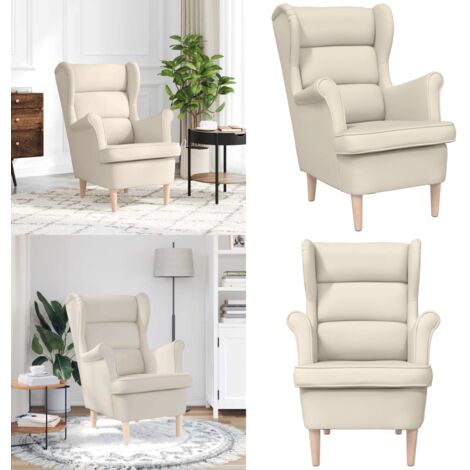 Sillón de lino blanco 74x84x100 cm - Asiento cómodo - Tapicería suave