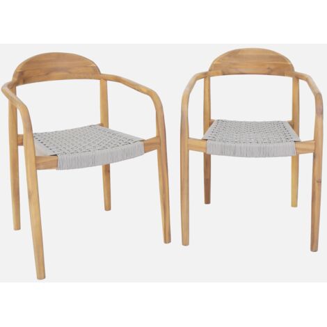 Sillon de madera de acacia, set de 2