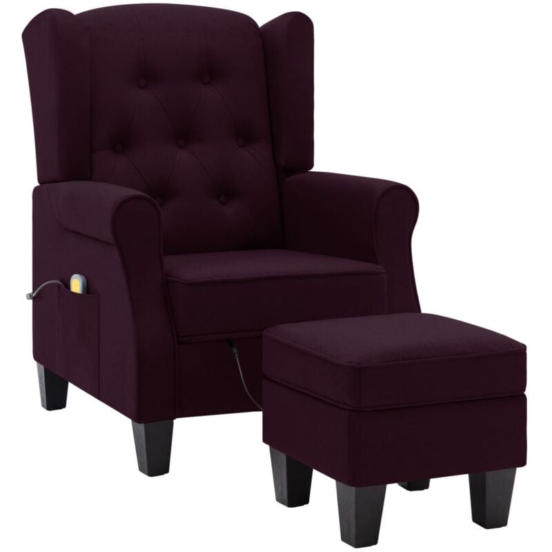 

Sillón de Masaje con Reposapiés de Tela Morado - Púrpura - Vidaxl