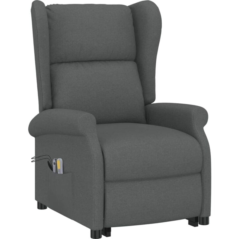 

Sillón de Masaje con Sistema de Elevación Tela Gris Oscuro - Gris - Vidaxl