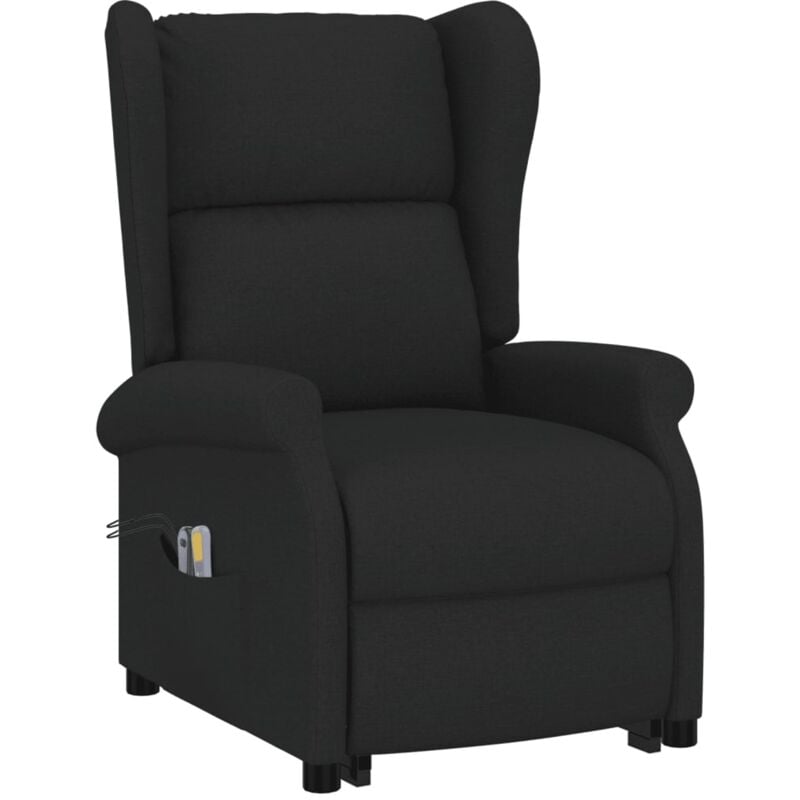 

Sillón de Masaje con Sistema de Elevación Tela Negro - Negro - Vidaxl