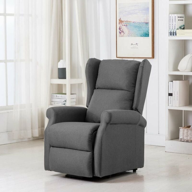 

Happyshopping - Sillon de masaje con sistema de elevacion tela gris claro