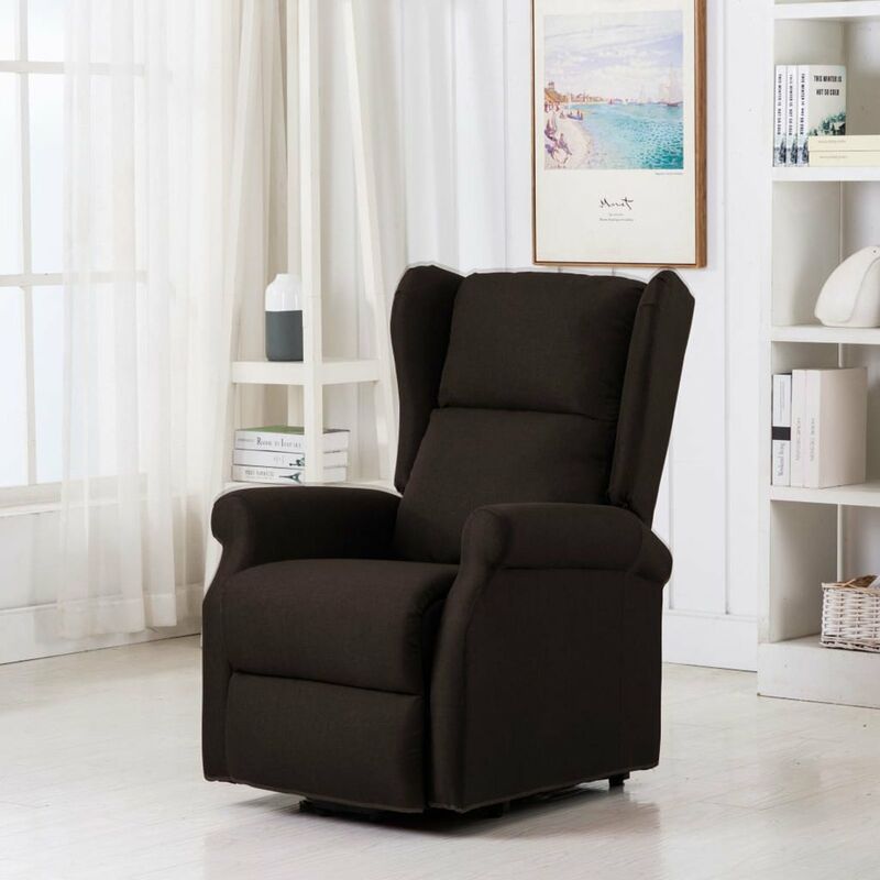 

Sillon de masaje con sistema de elevacion tela marron oscuro