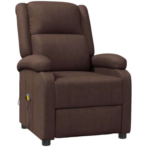 Sillón de masaje cuero sintético marrón vidaXL