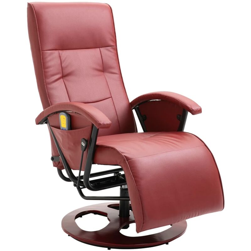 

Sillón de Masaje de Cuero Artificial Vino Tinto - Rojo - Vidaxl