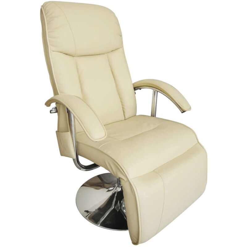 

Sillón de masaje de cuero sintético blanco crema